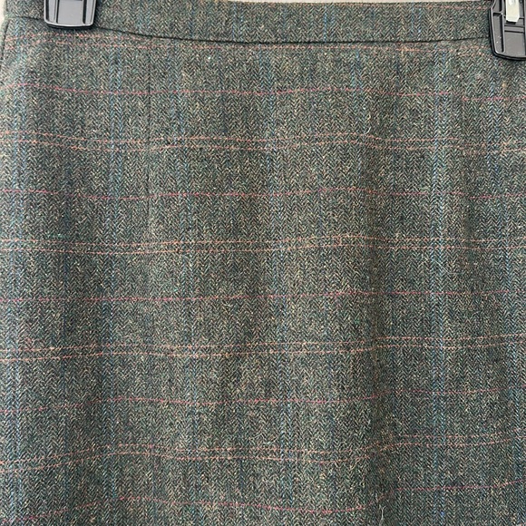 Roolee plaid tartan dark green pencil skirt McMillan Plaid Skirt wool blend - Picture 6 of 8